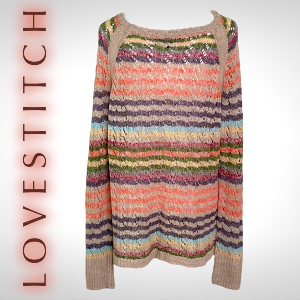 Love Stitch Loose Knit Striped Sweater